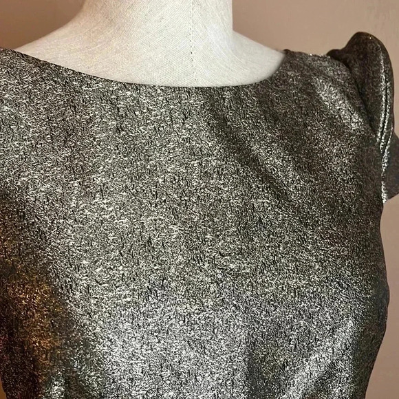 Saks Fifth 548 Chic Gold Backless V Mini Dress size 6 brand tag is cut off - Picture 11 of 11